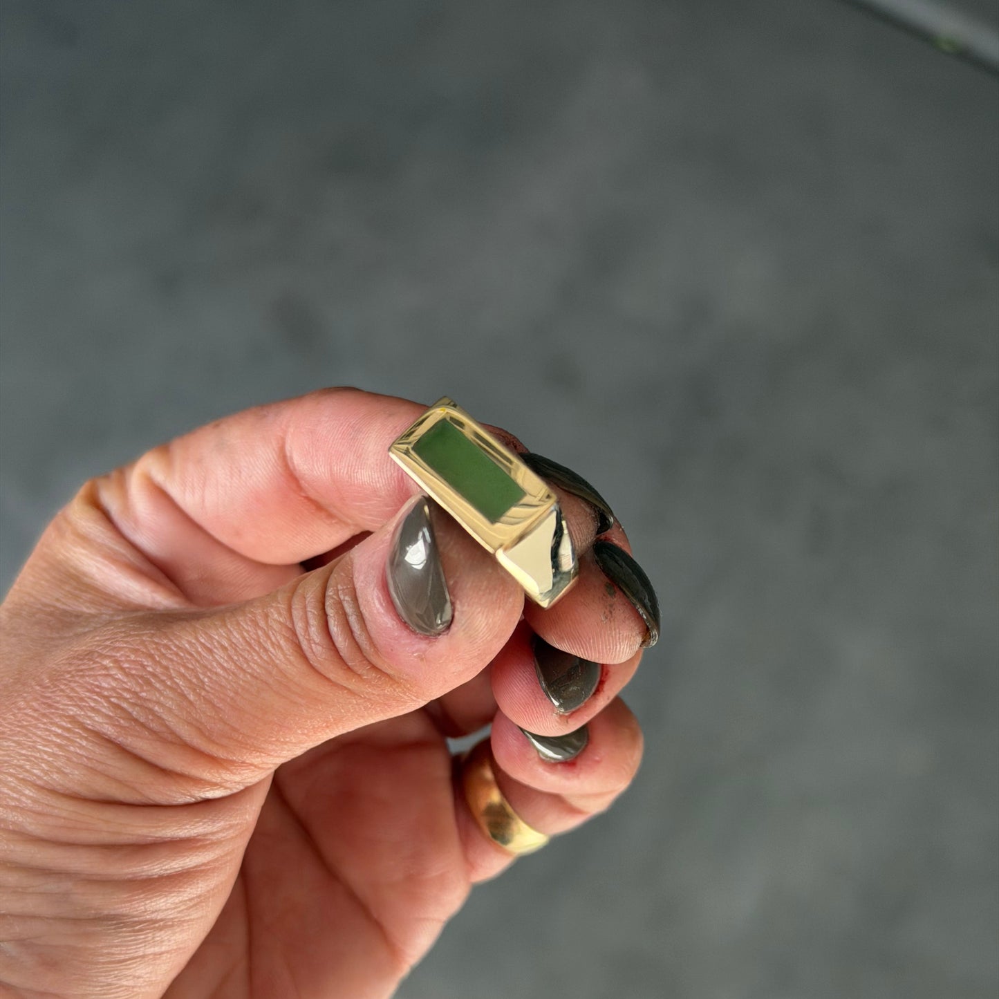 14k Gold Rectangle Signet