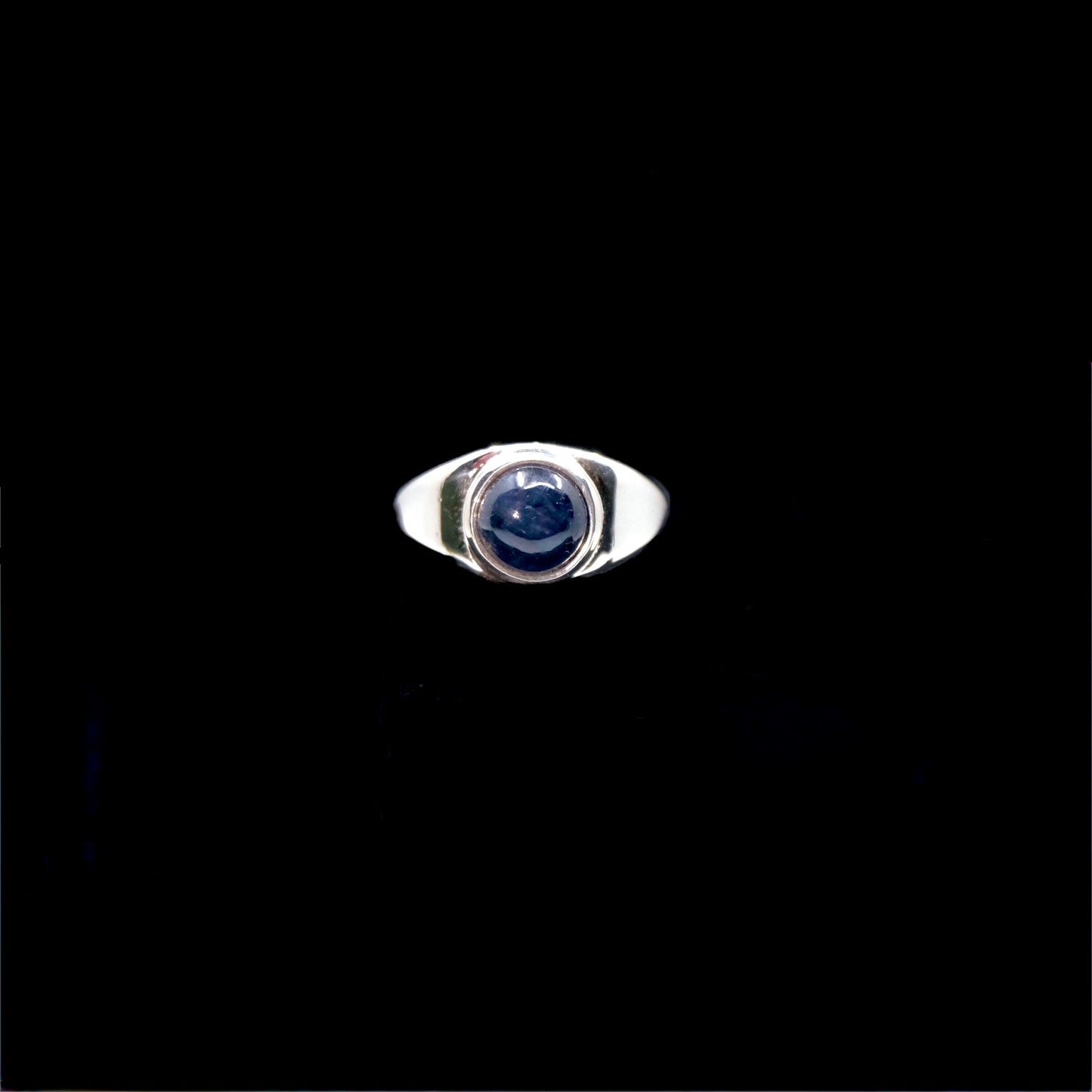 Blue Sapphire Signet Ring {8}