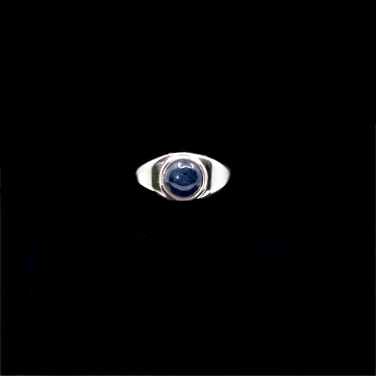 Blue Sapphire Signet Ring {8}