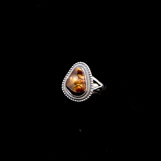 Mexican Fire Agate Ring {6}