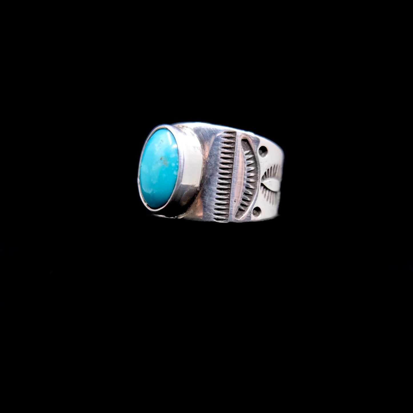 Kingman Turquoise Cigar Ring {9.5}