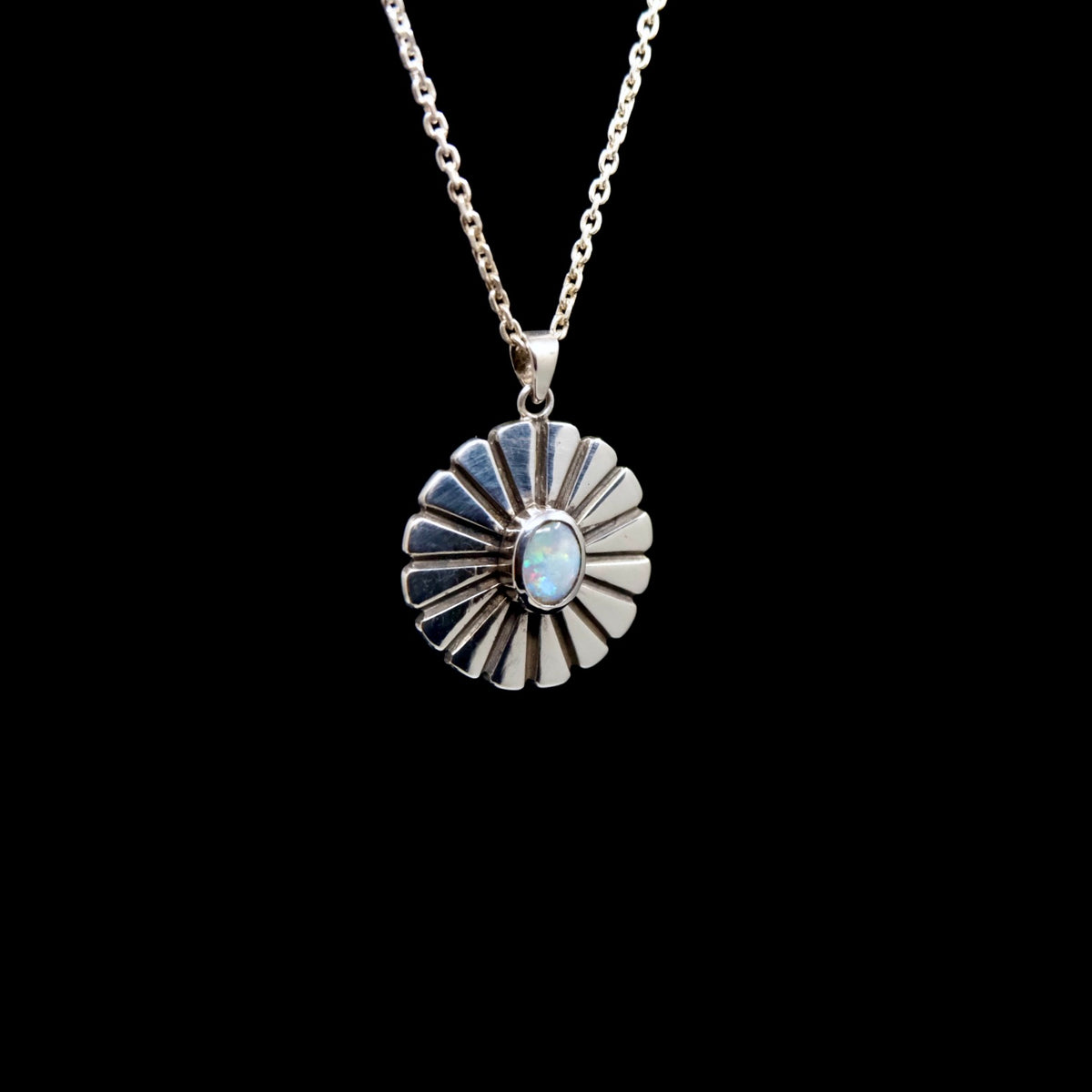 Australian Opal Mini Sun Medallion Necklace