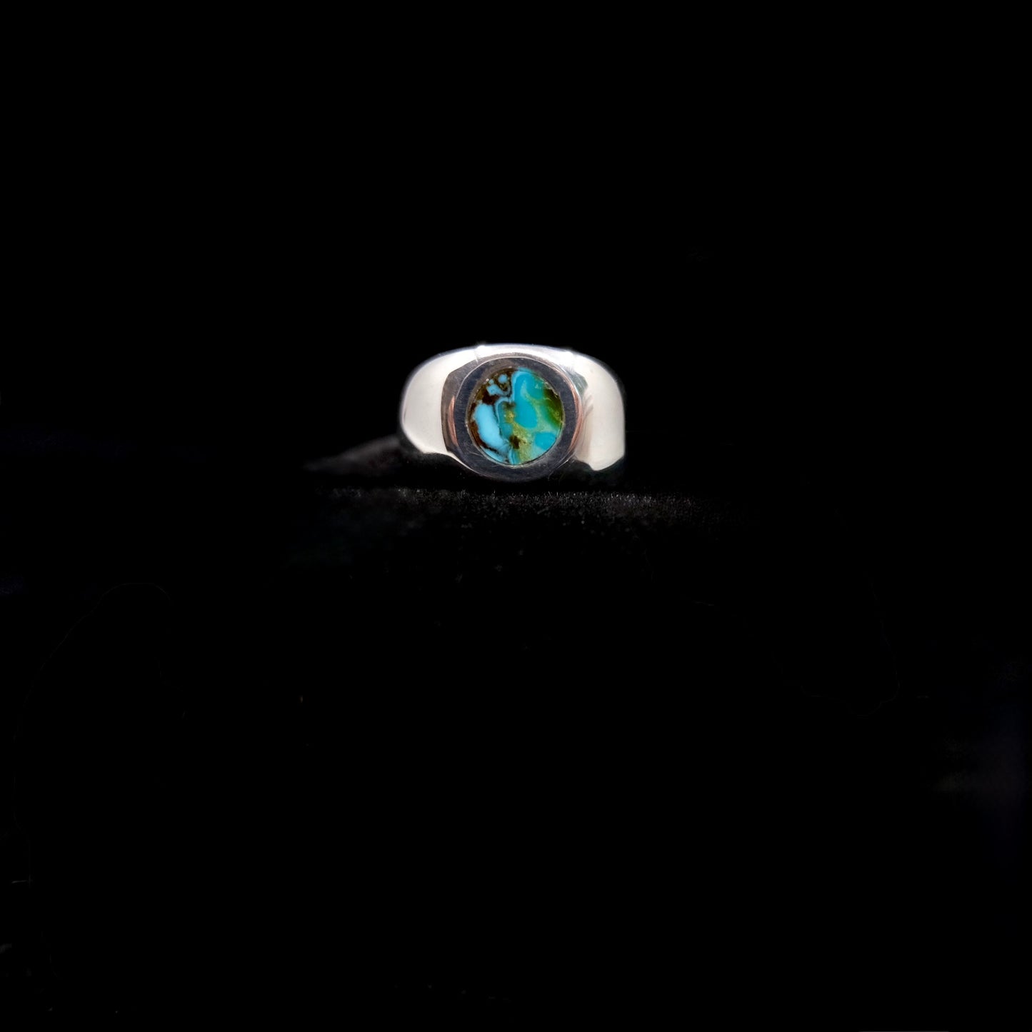 Kingman Turquoise Round Signet {8} READY TO SHIP