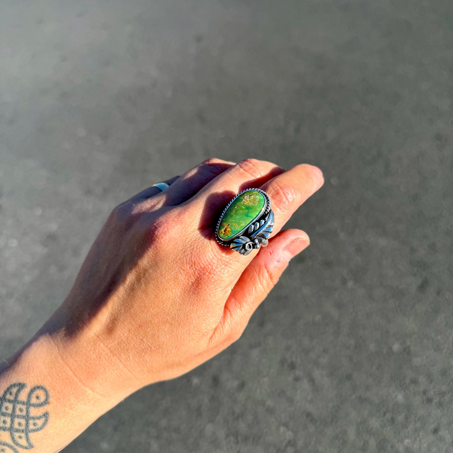 Stone Mountain Leaf Bloom Ring {7.5}