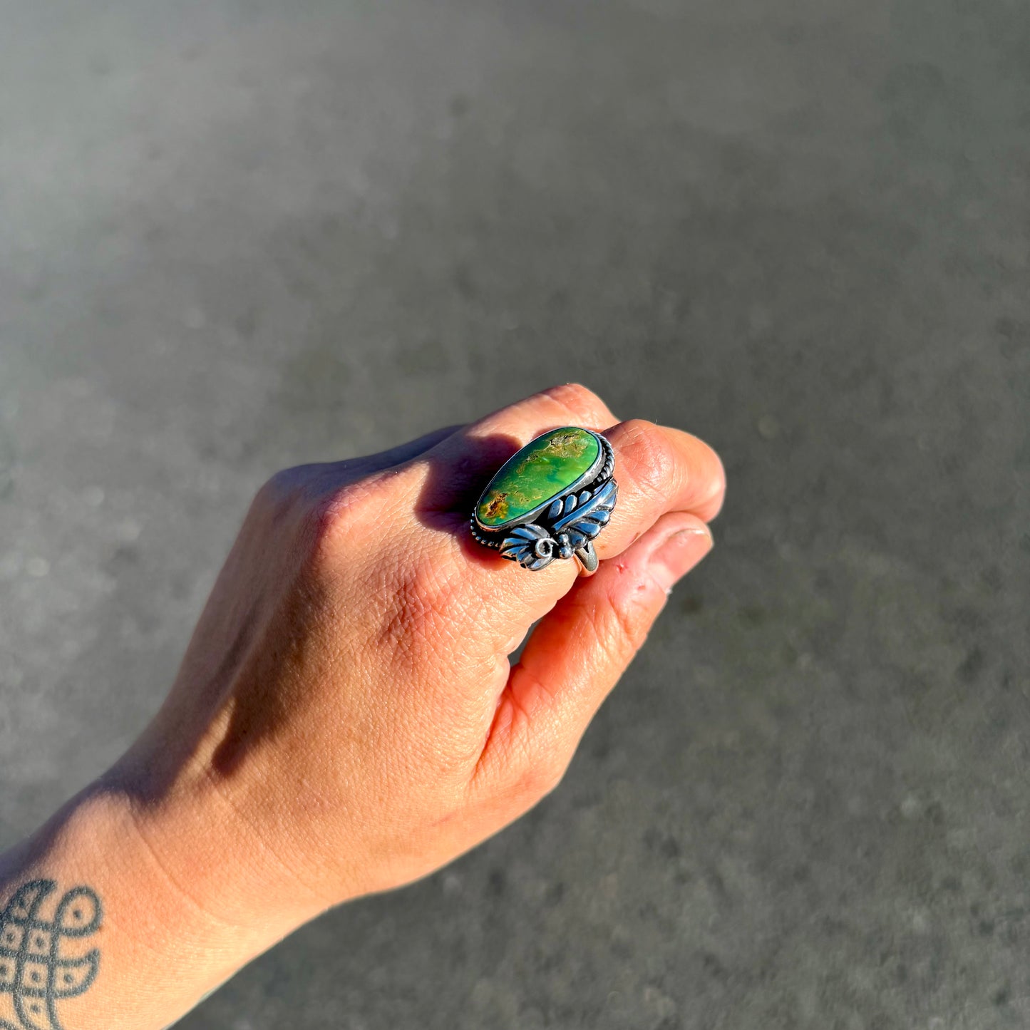 Stone Mountain Leaf Bloom Ring {7.5}