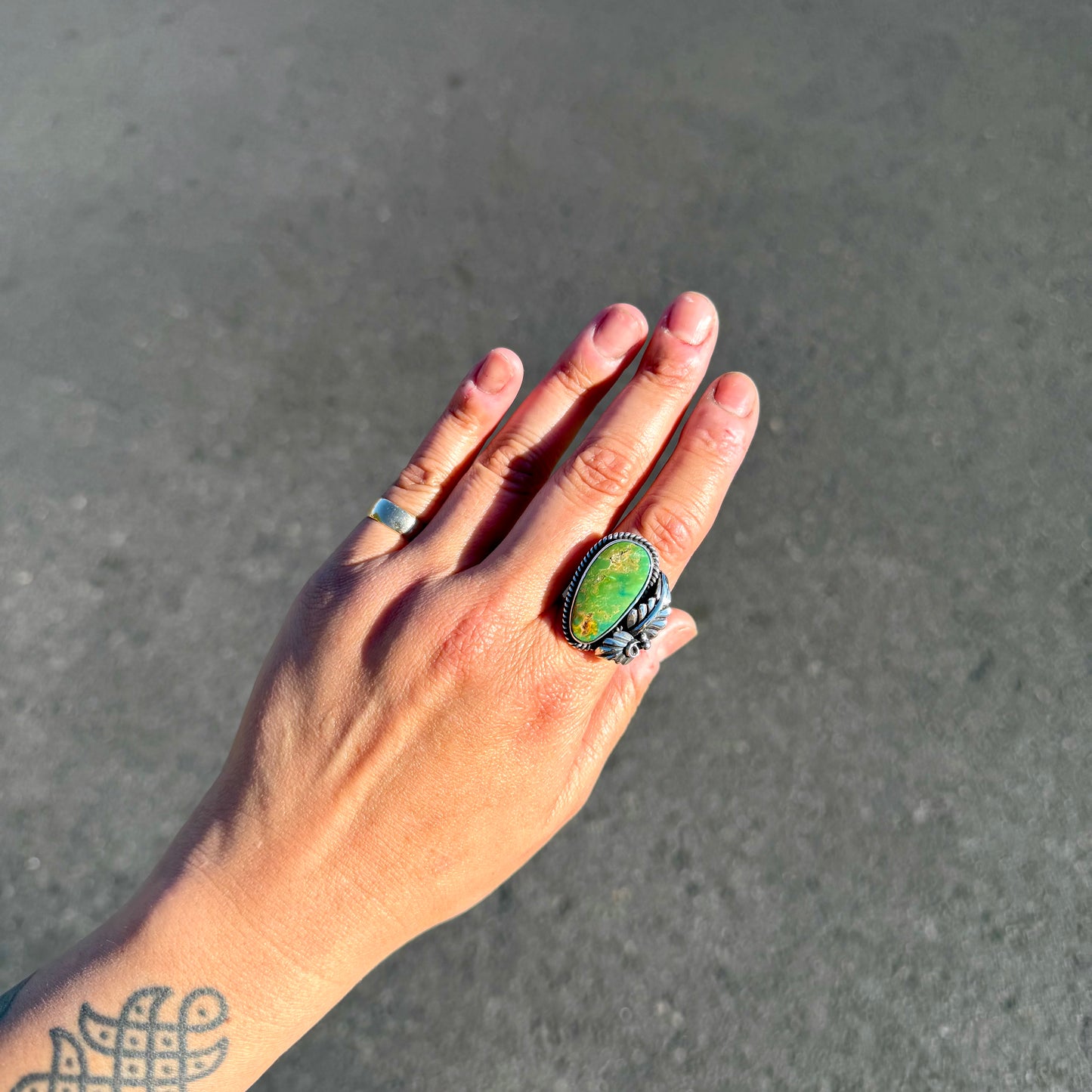 Stone Mountain Leaf Bloom Ring {7.5}