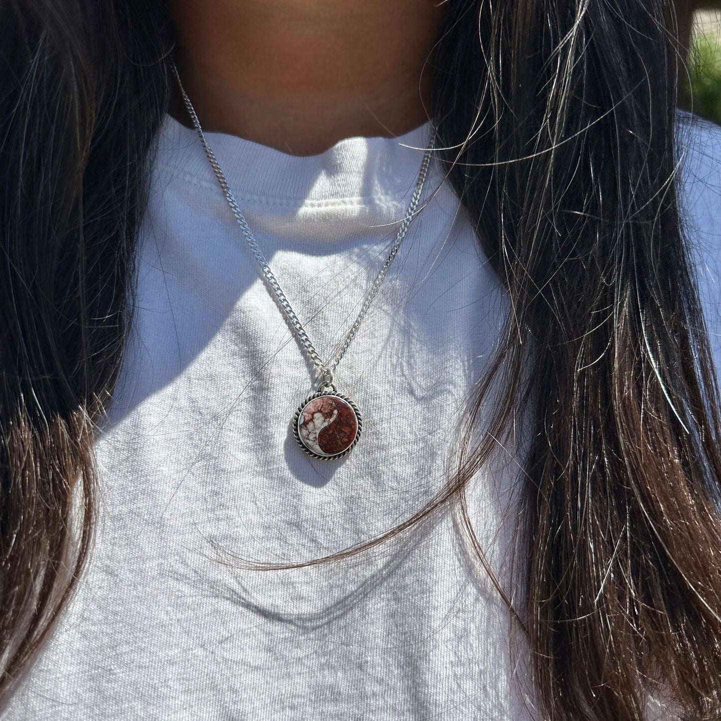 Yin Yang Necklace {Wild Horse/ Dino Bone}