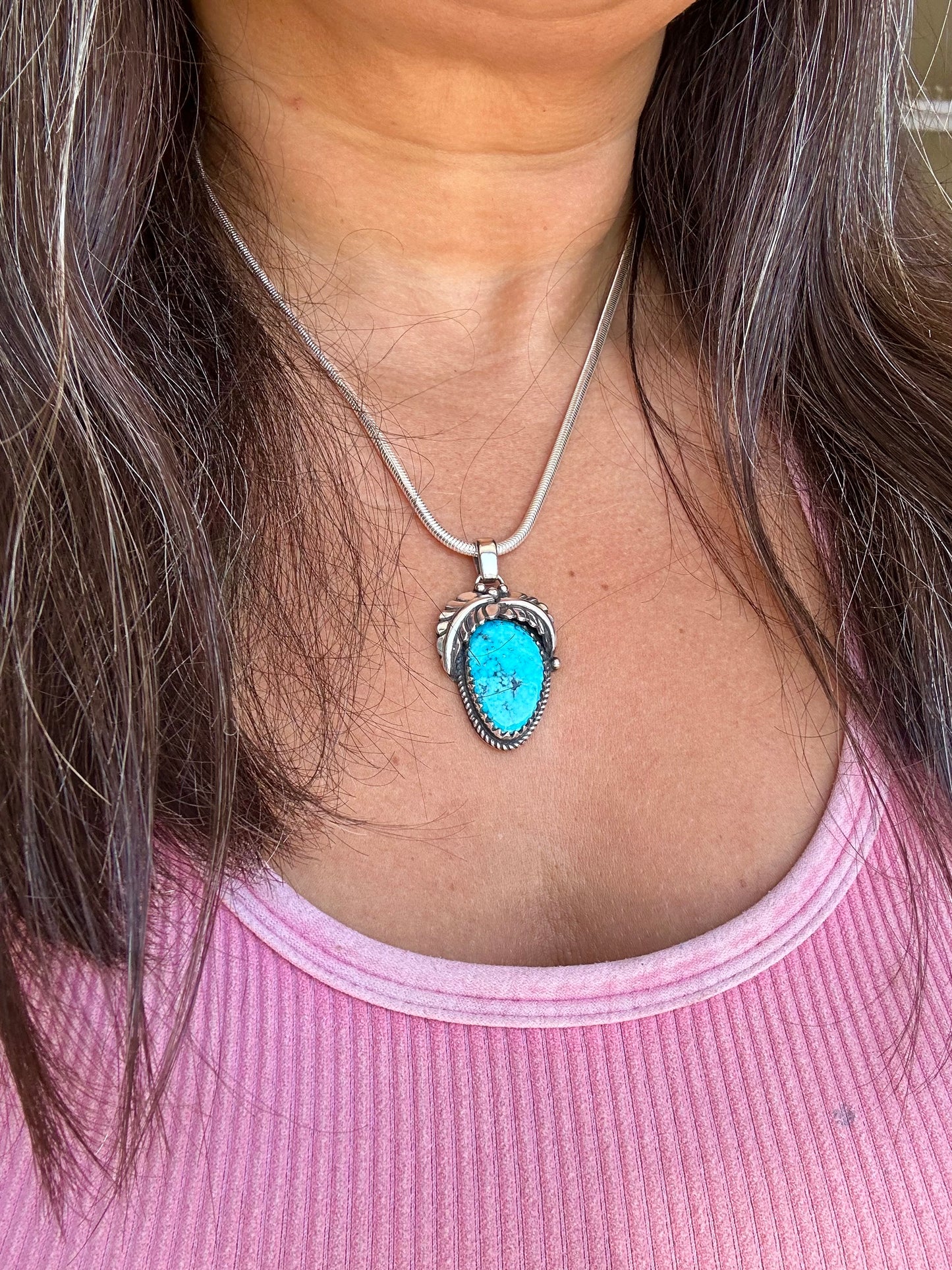 Turquoise Bloom Pendant Necklace