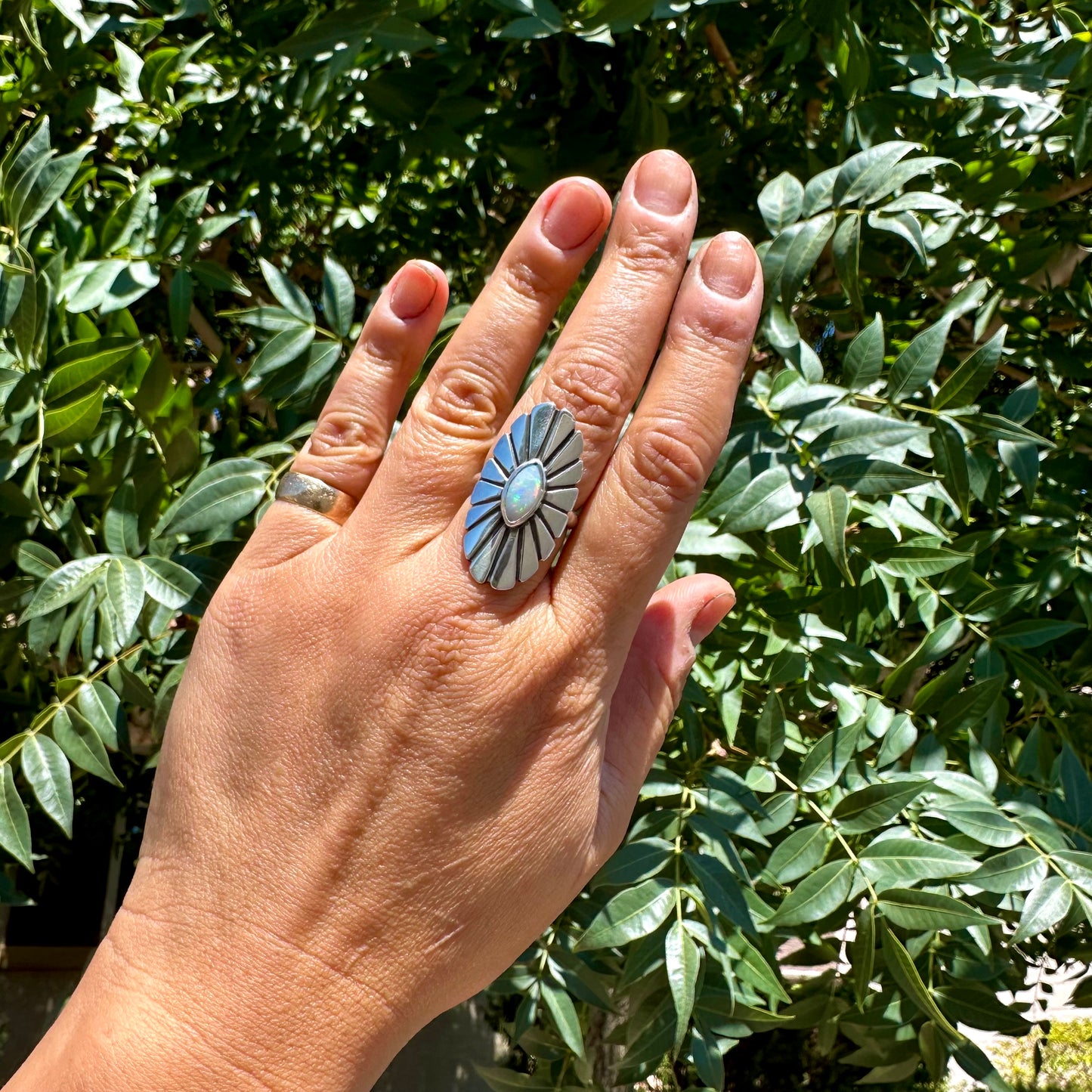 Australian Opal Concho Ring {8}