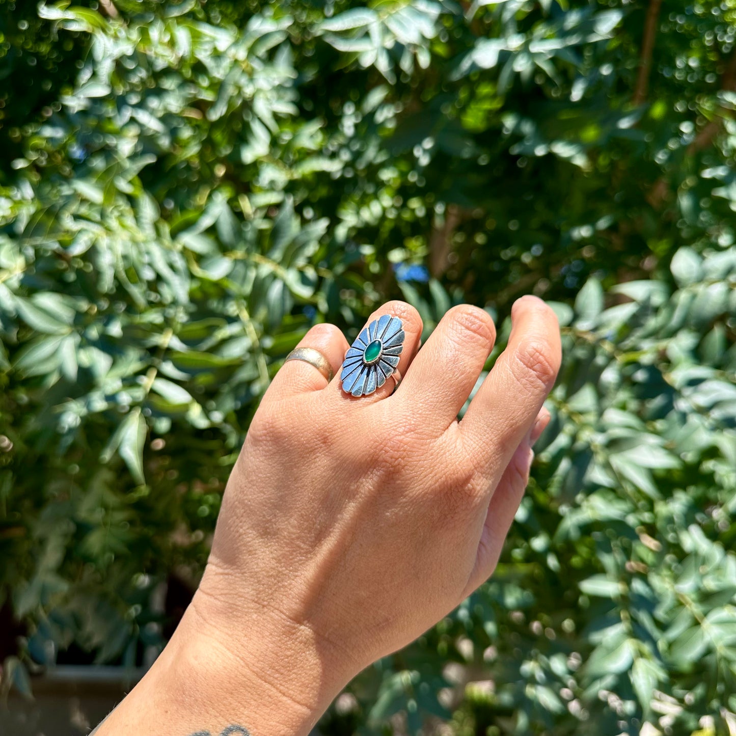 {READY TO SHIP} LIMITED EDITION Green Onyx Mini Concho Ring {7}