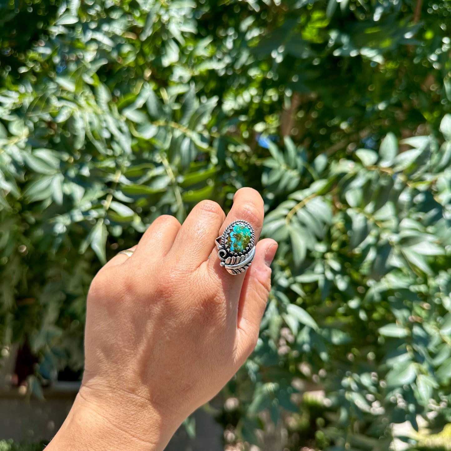Turquoise Bloom Ring {7.5}