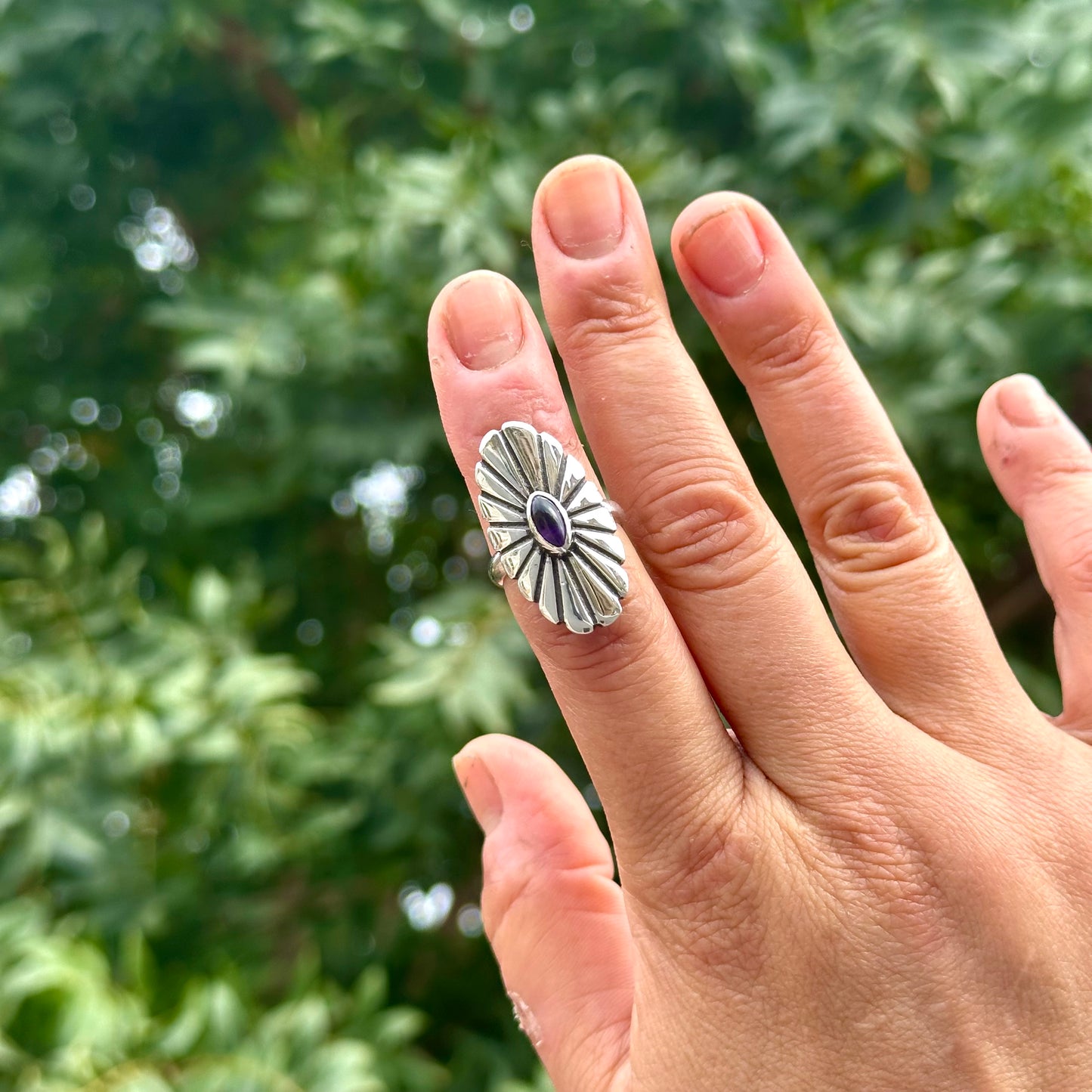 {READY TO SHIP} Amethyst Mini Concho Ring {6}