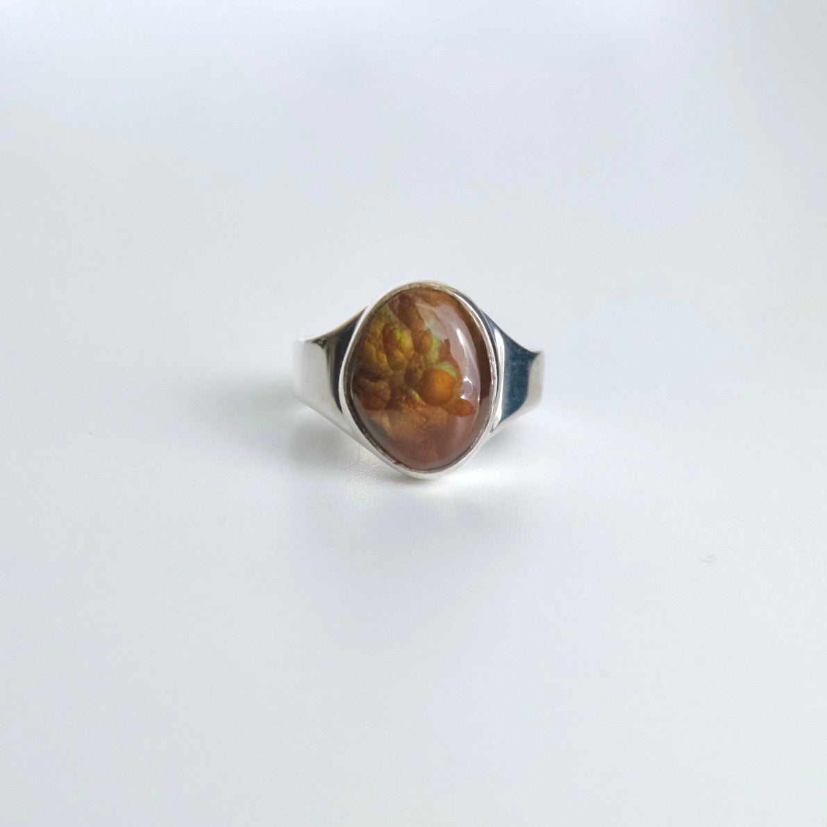 Mexican Fire Agate Ring {8}