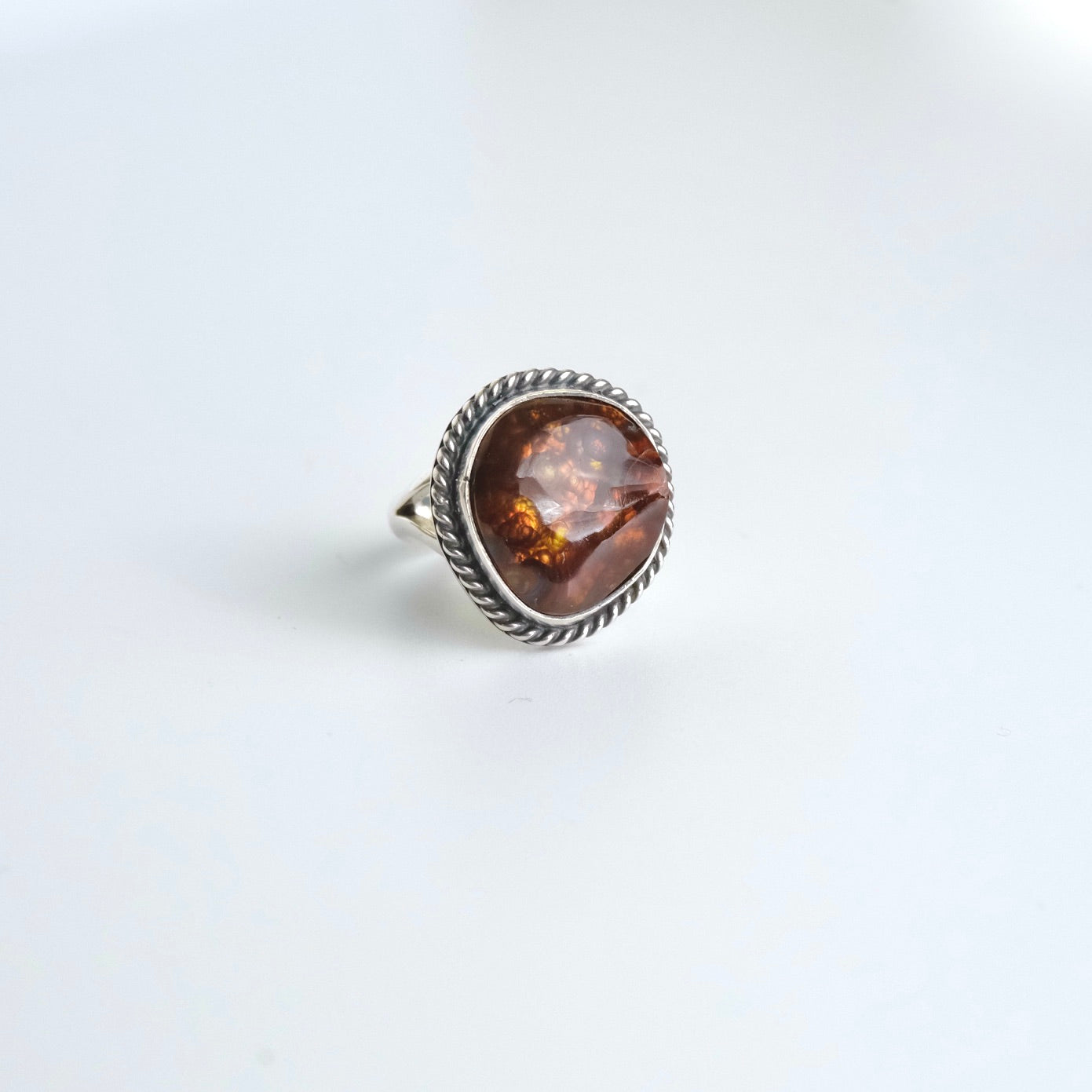Mexican Fire Agate Ring {7}